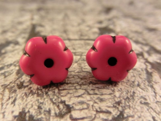 Blumen Ohrstecker Blüte Flower Perle Aster Gerbera